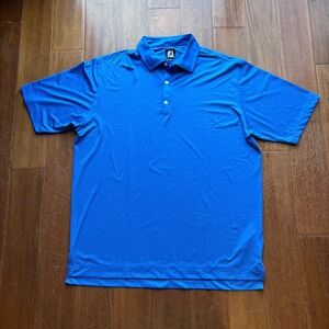 FootJoy Golf Polo-Sporty Casual-Country Club- Blue Micro Dot Print-Size 2XL